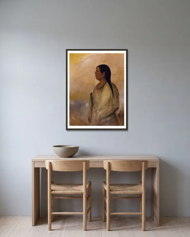 A Choctaw Woman av George Catlin inramad på en vägg