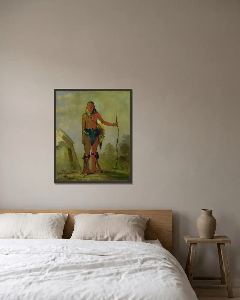 Aih-No-Wa, The Fire, a Fox Medicine Man av George Catlin inramad på en vägg