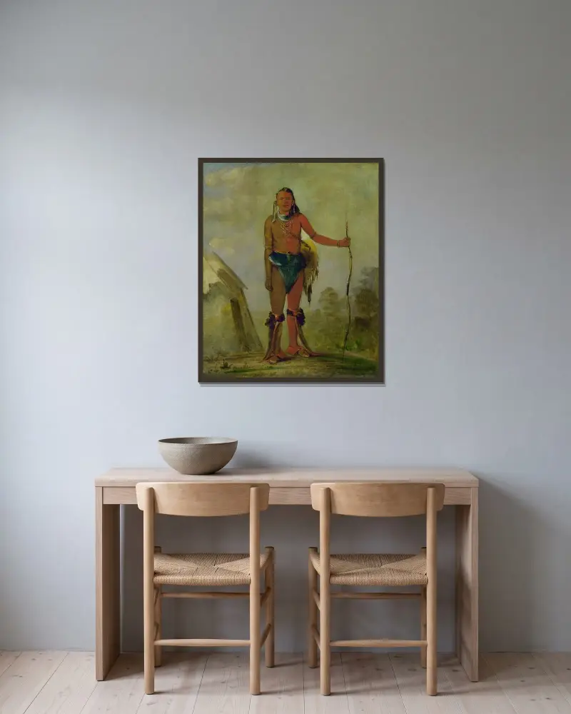 Aih-No-Wa, The Fire, a Fox Medicine Man av George Catlin inramad på en vägg
