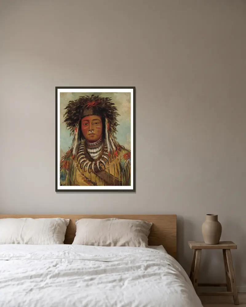 Boy Chief – Ojibbeway von George Catlin gerahmt an einer Wand