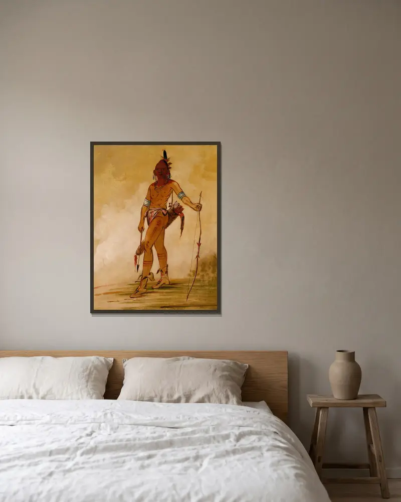 Cáh-He-Ga-Shín-Ga, Little Chief av George Catlin inramad på en vägg