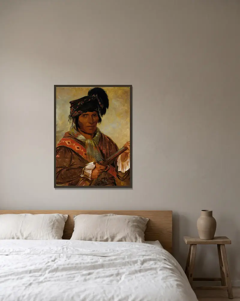 Co-Ee-Há-Jo, ein Häuptling von George Catlin gerahmt an einer Wand