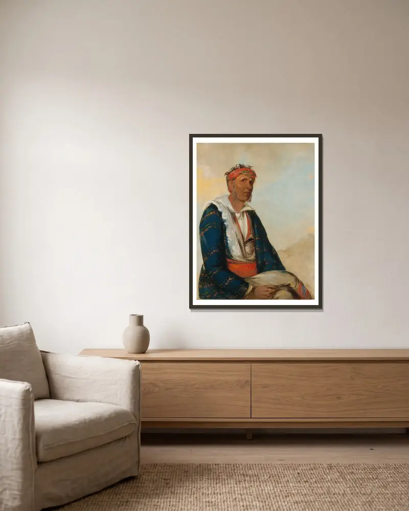 Cól-Lee, a Band Chief av George Catlin inramad på en vägg
