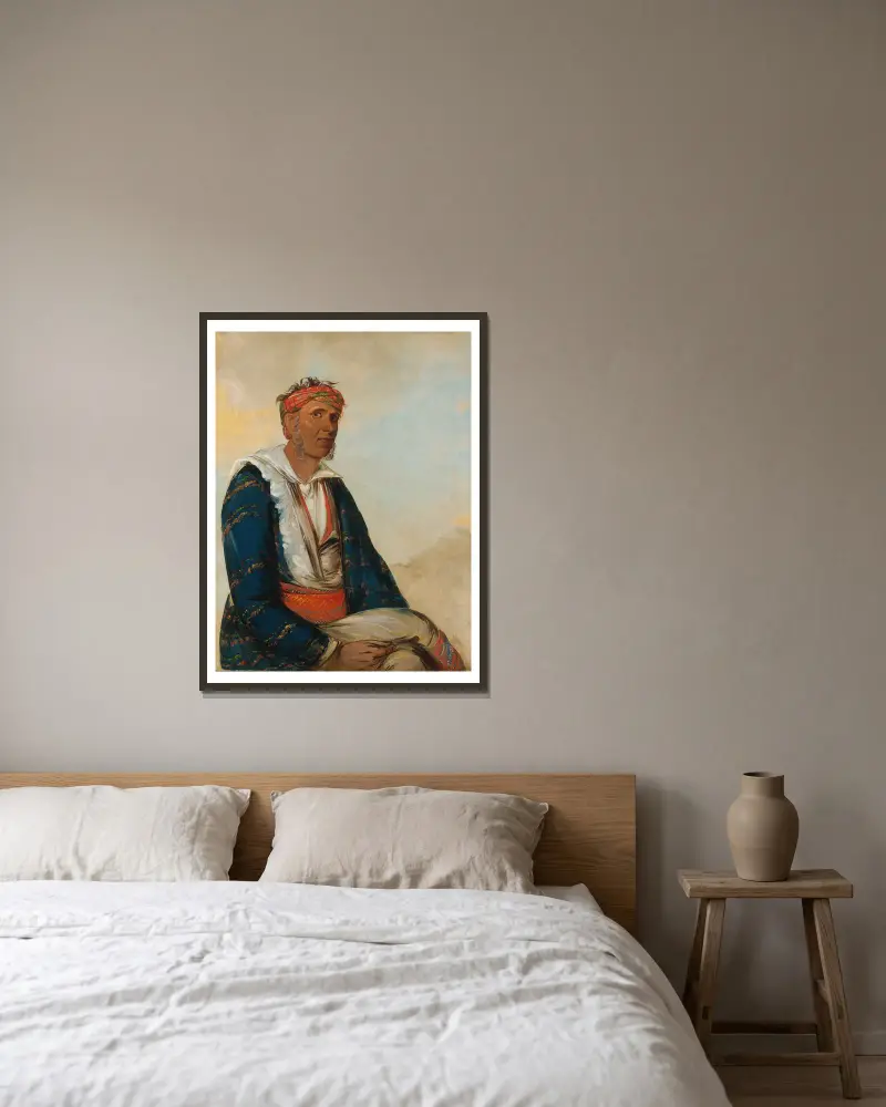 Cól-Lee, a Band Chief av George Catlin inramad på en vägg