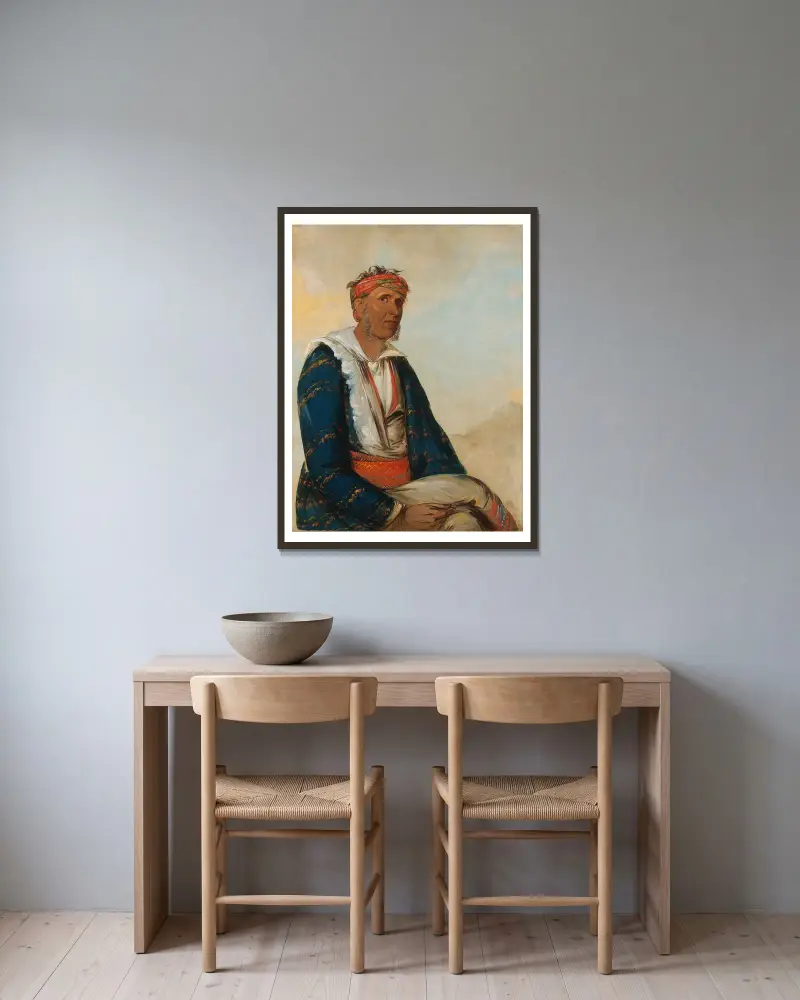 Cól-Lee, a Band Chief av George Catlin inramad på en vägg