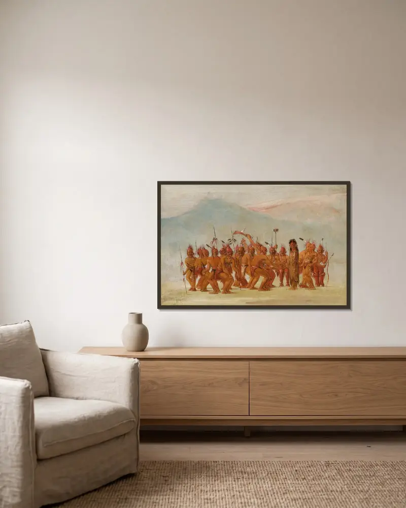 Dans till berdash av George Catlin inramad på en vägg