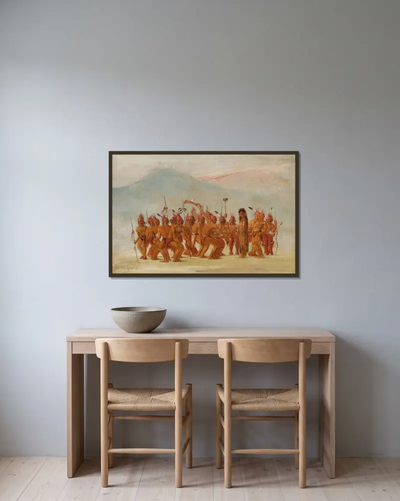 Dans till berdash av George Catlin inramad på en vägg