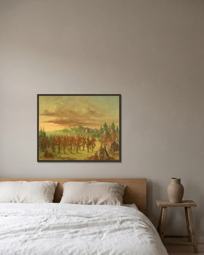 Eagle Dance av George Catlin inramad på en vägg