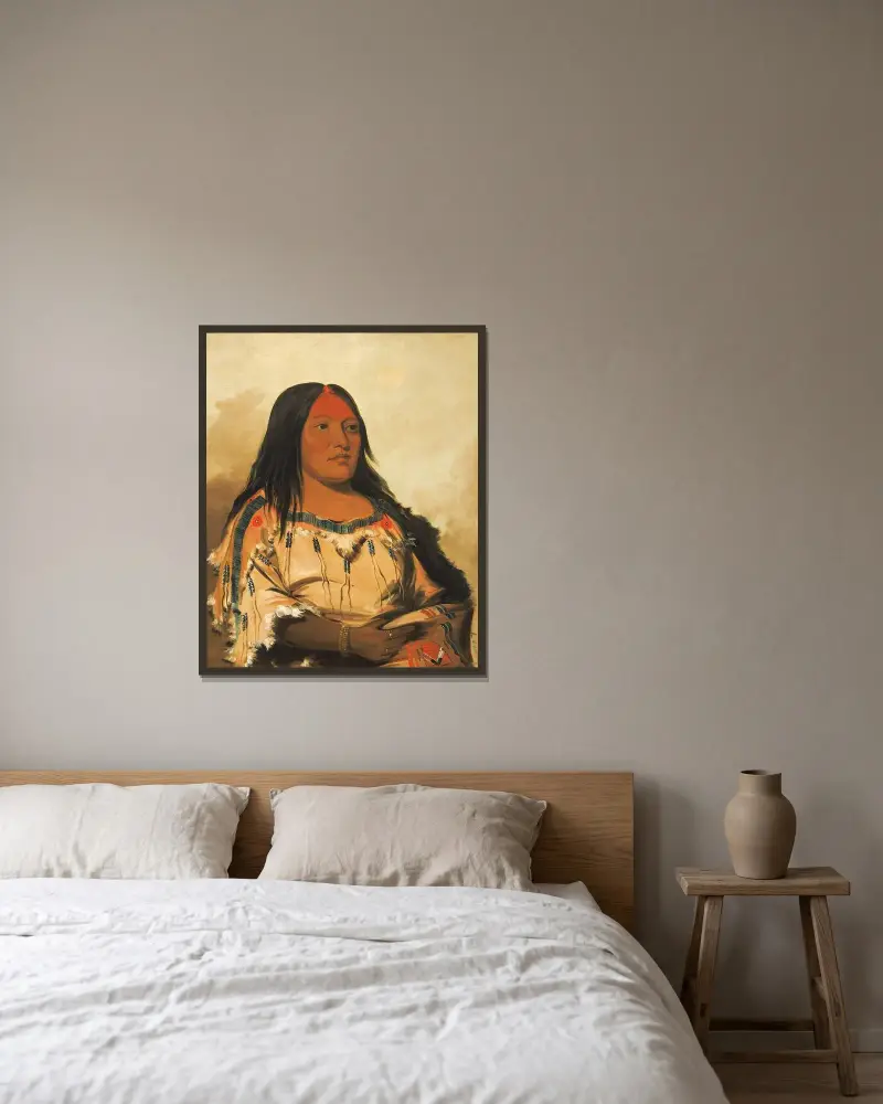 Eeh-Nís-Kim, Crystal Stone, Wife of The Chief von George Catlin gerahmt an einer Wand
