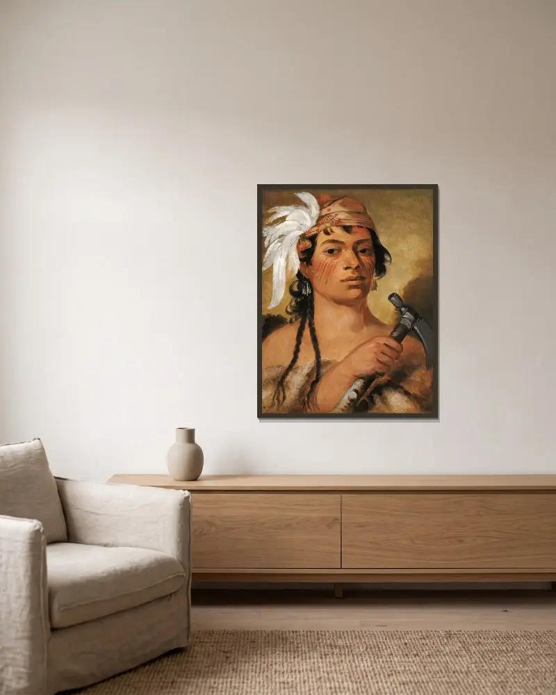 Good Hunter, a Warrior av George Catlin inramad på en vägg