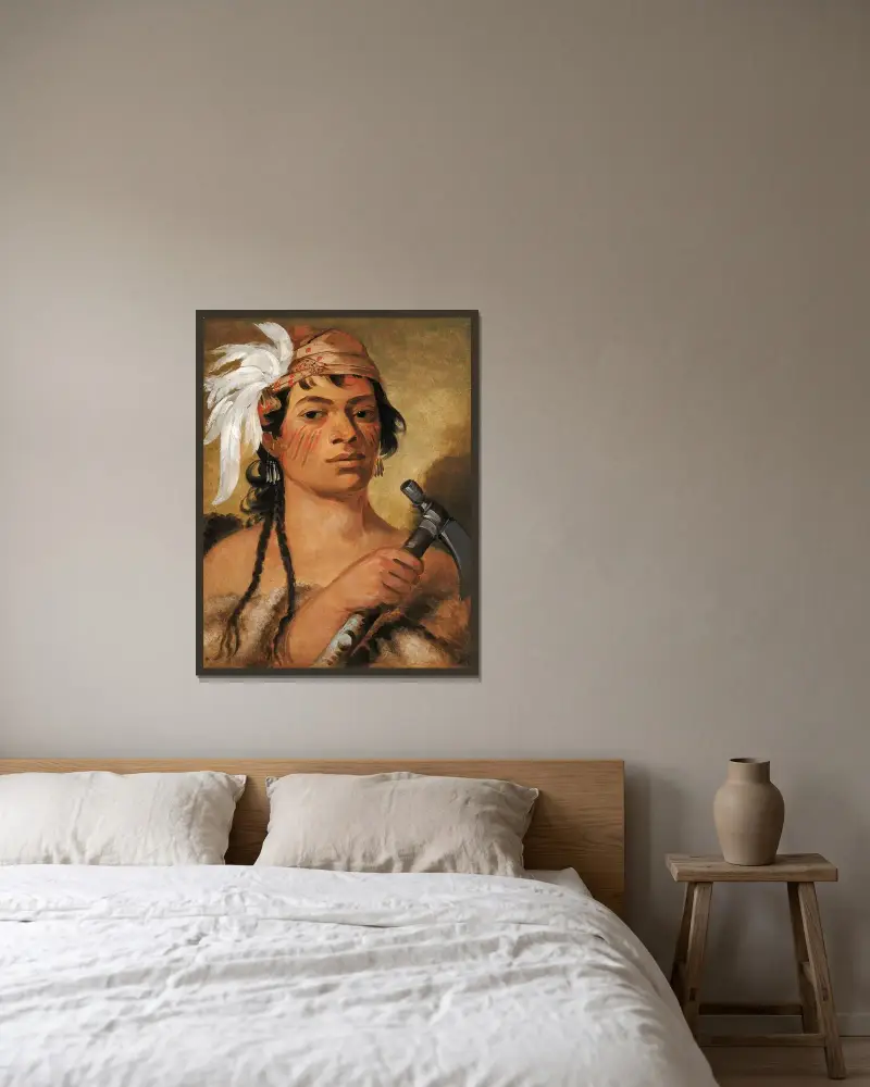 Good Hunter, a Warrior av George Catlin inramad på en vägg