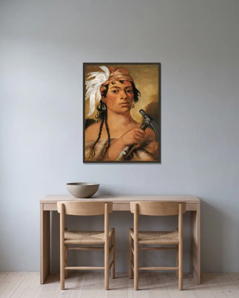 Good Hunter, a Warrior av George Catlin inramad på en vägg