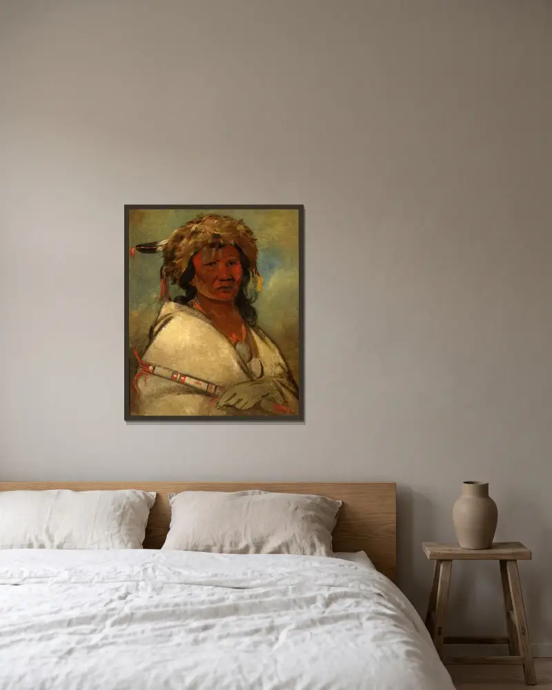 Great Hero, a Chief av George Catlin inramad på en vägg
