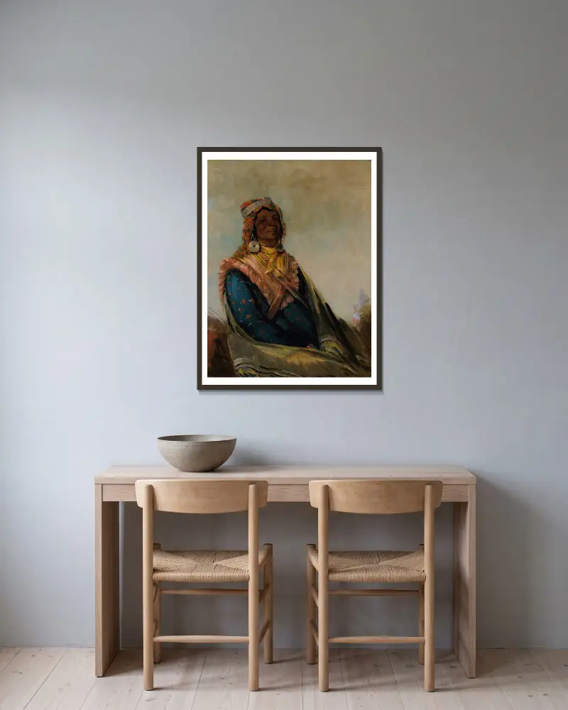 Hól-Te-Mál-Te-Téz-Te-Néek-Ee, Sam Perryman av George Catlin inramad på en vägg