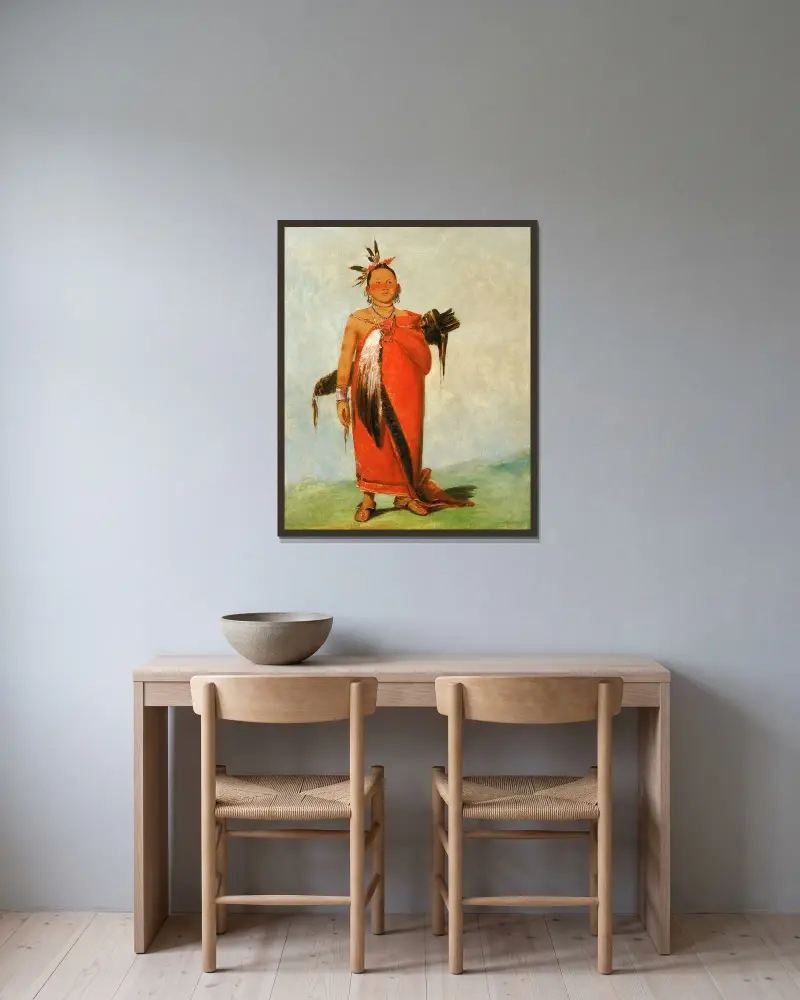 Hongs-Káy-Dee, Great Chief, Son of The Smoke av George Catlin inramad på en vägg