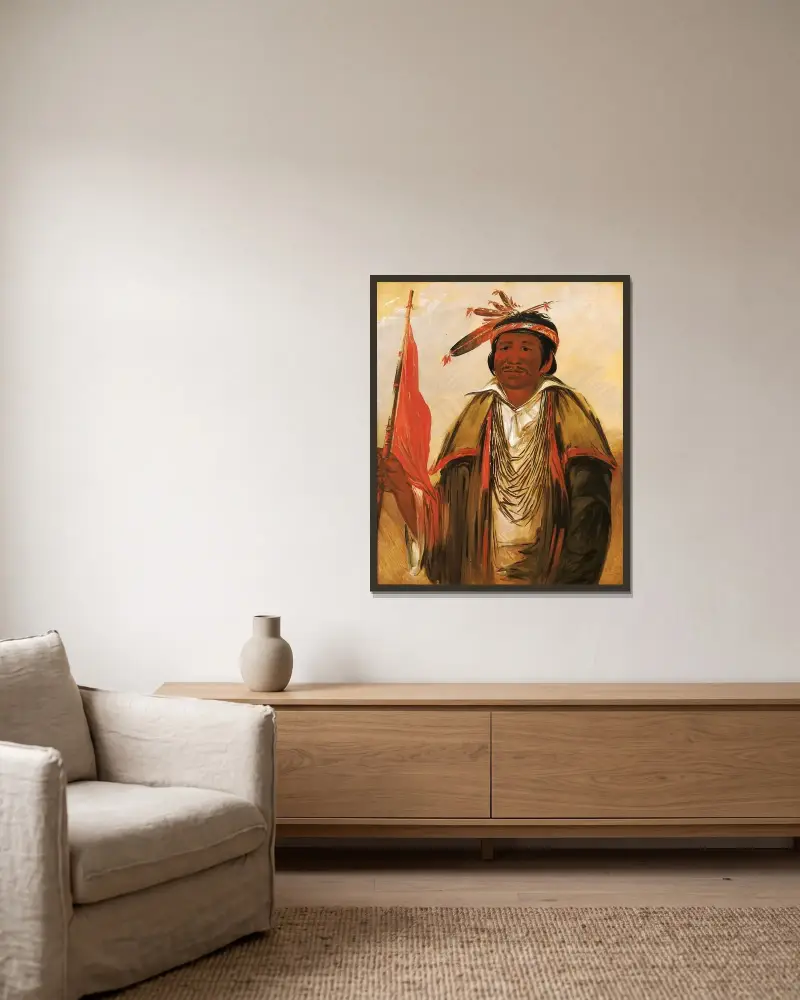 Ke-Chím-Qua, Big Bear av George Catlin inramad på en vägg
