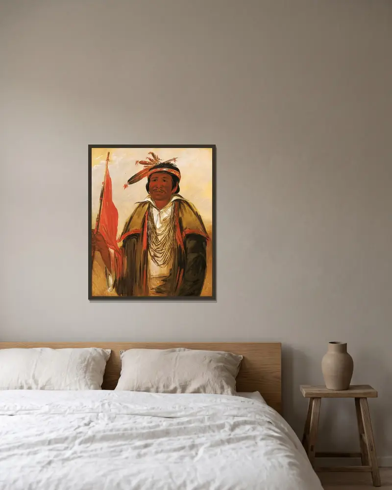 Ke-Chím-Qua, Big Bear av George Catlin inramad på en vägg