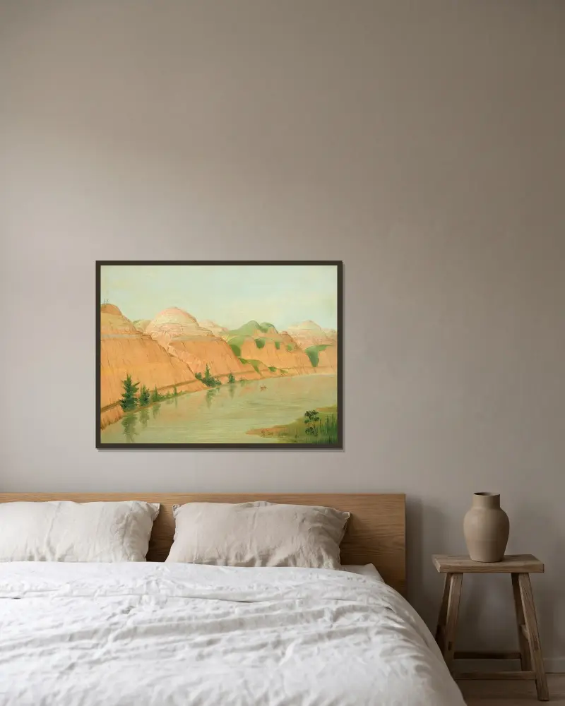 Magnifika lerklintar, 1800 miles ovan St. Louis av George Catlin inramad på en vägg