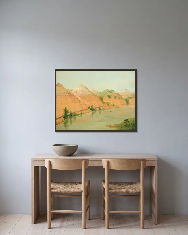 Magnifika lerklintar, 1800 miles ovan St. Louis av George Catlin inramad på en vägg