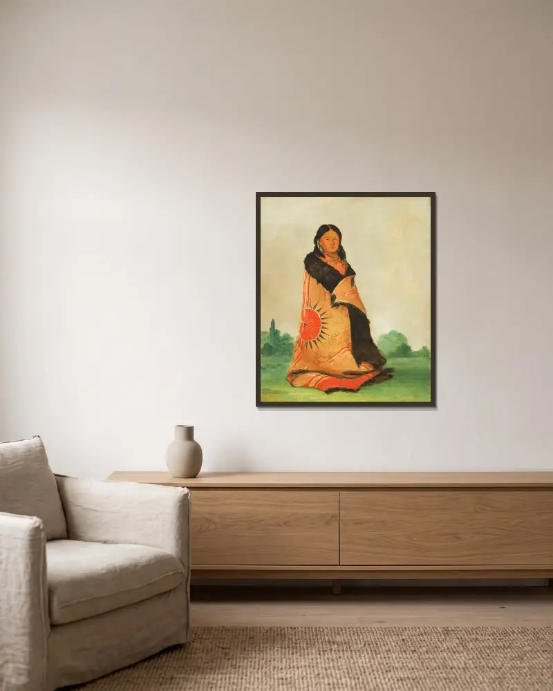 Mong-Shóng-Sha, Bending Willow, Wife of Great Chief av George Catlin inramad på en vägg