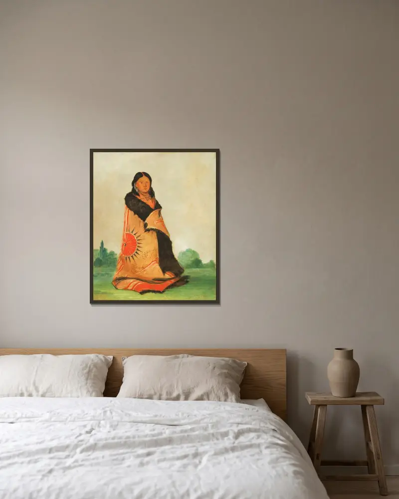 Mong-Shóng-Sha, Bending Willow, Wife of Great Chief av George Catlin inramad på en vägg