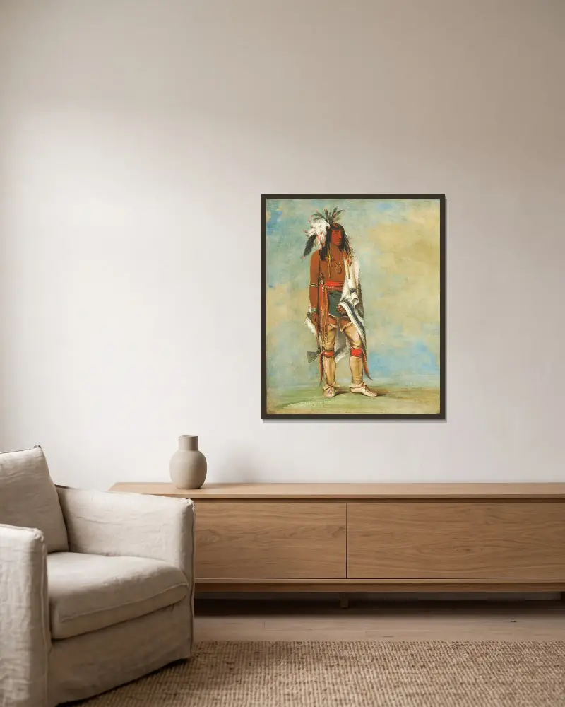 Nót-To-Way, a Chief av George Catlin inramad på en vägg