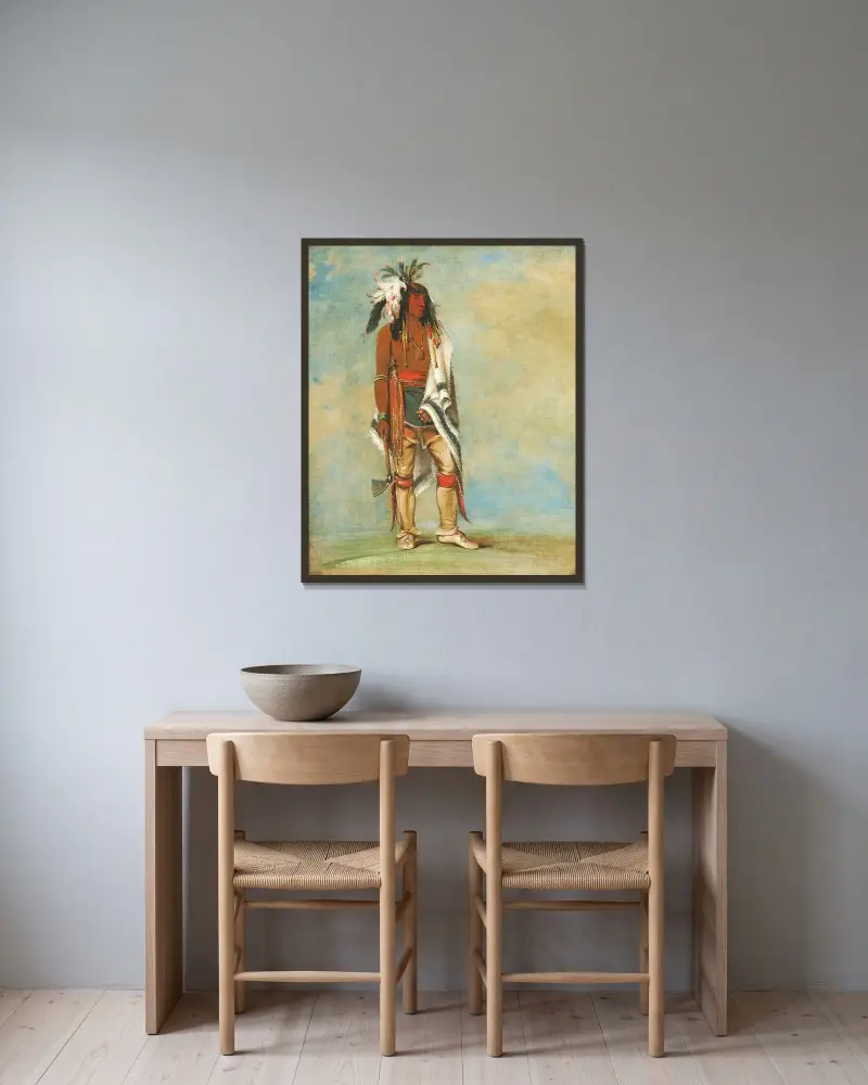 Nót-To-Way, a Chief av George Catlin inramad på en vägg