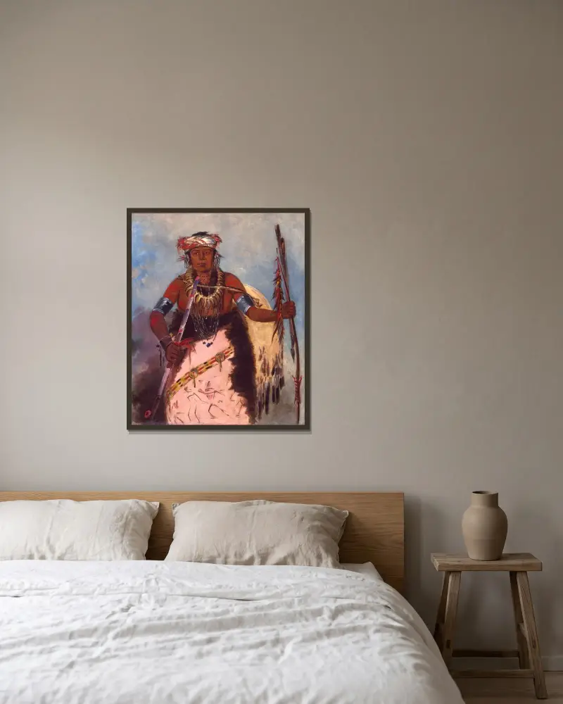 Notch-Ee-Níng-A, No Heart, (Called White Cloud), Chief of The Tribe av George Catlin inramad på en vägg