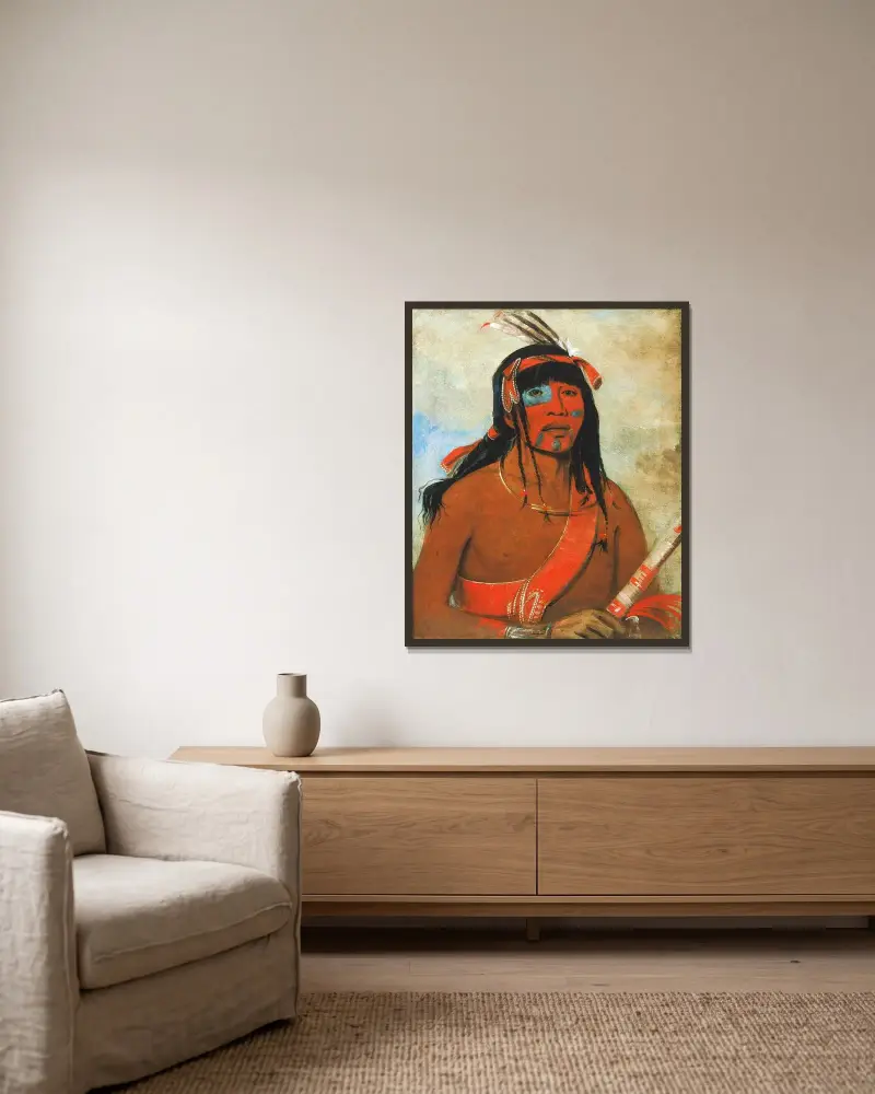 O-Tá-Wah, The Ottaway, a Warrior av George Catlin inramad på en vägg