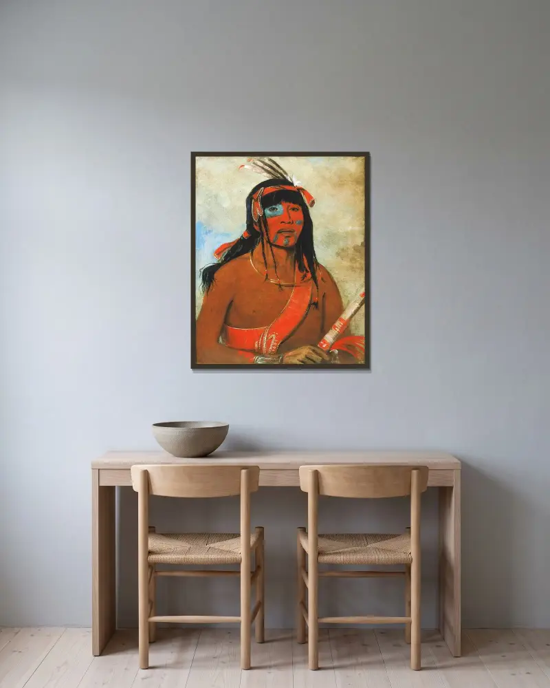 O-Tá-Wah, The Ottaway, a Warrior av George Catlin inramad på en vägg