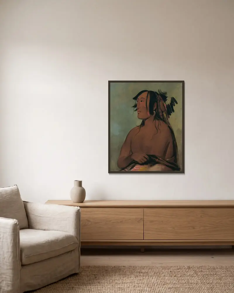 Pa-Ris-Ka-Roó-Pa, Two Crows, The Younger av George Catlin inramad på en vägg