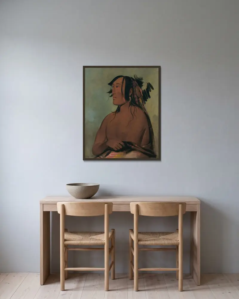 Pa-Ris-Ka-Roó-Pa, Two Crows, The Younger av George Catlin inramad på en vägg