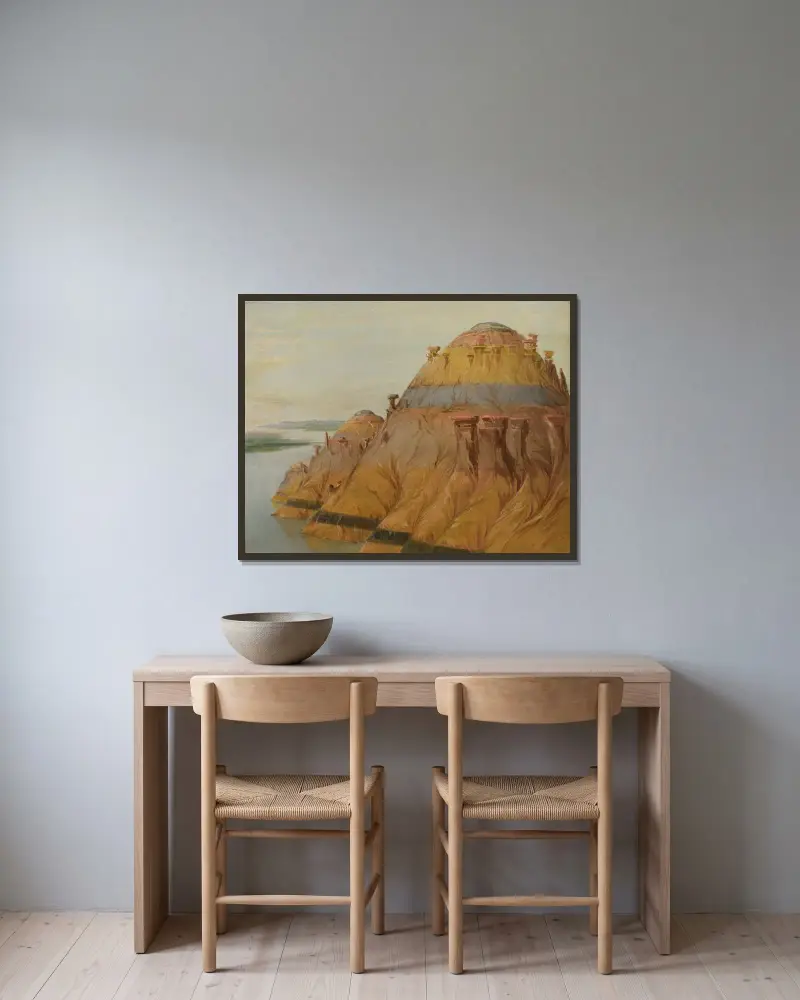 Målerisk lerklint, 1700 mil ovanför St. Louis av George Catlin inramad på en vägg