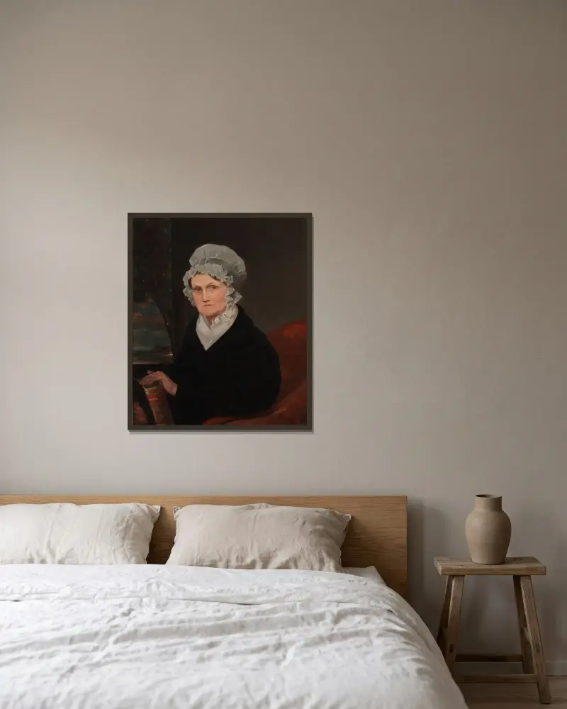 Portrait of Polly Sutton Catlin av George Catlin inramad på en vägg