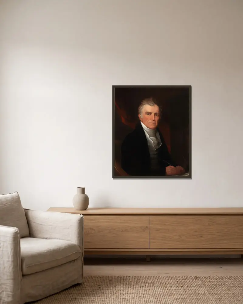Porträtt av Putnam Catlin av George Catlin inramad på en vägg