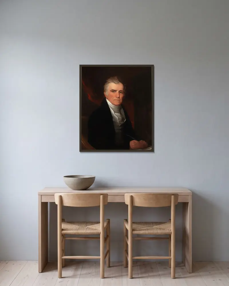 Porträtt av Putnam Catlin av George Catlin inramad på en vägg