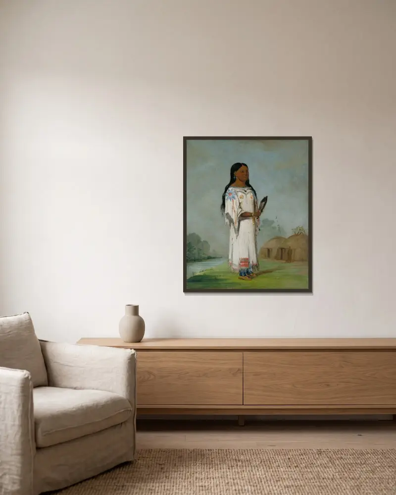 Seet-Sé-Be-A, Midday Sun, a Pretty Girl av George Catlin inramad på en vägg