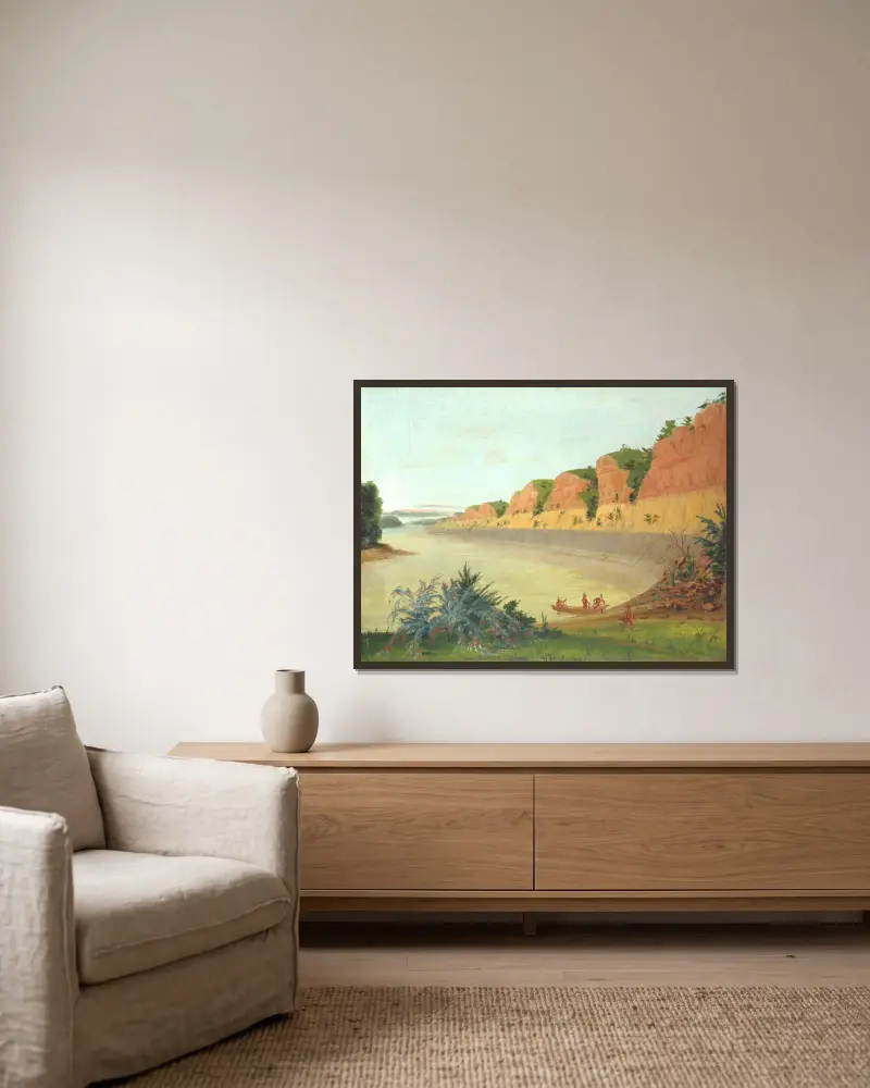 South Side Of Buffalo Island, Showing Buffalo Berries In The Foreground av George Catlin inramad på en vägg