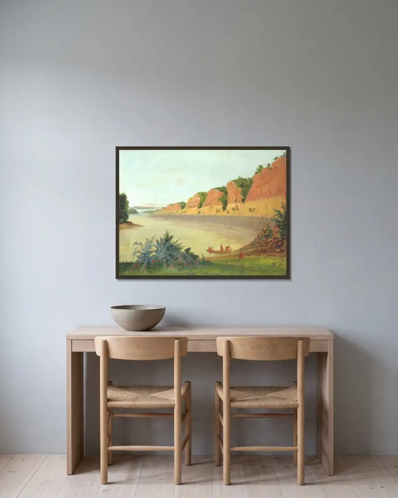 South Side Of Buffalo Island, Showing Buffalo Berries In The Foreground av George Catlin inramad på en vägg