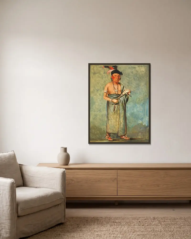Span-E-O-Née-Kaw, The Spaniard av George Catlin inramad på en vägg