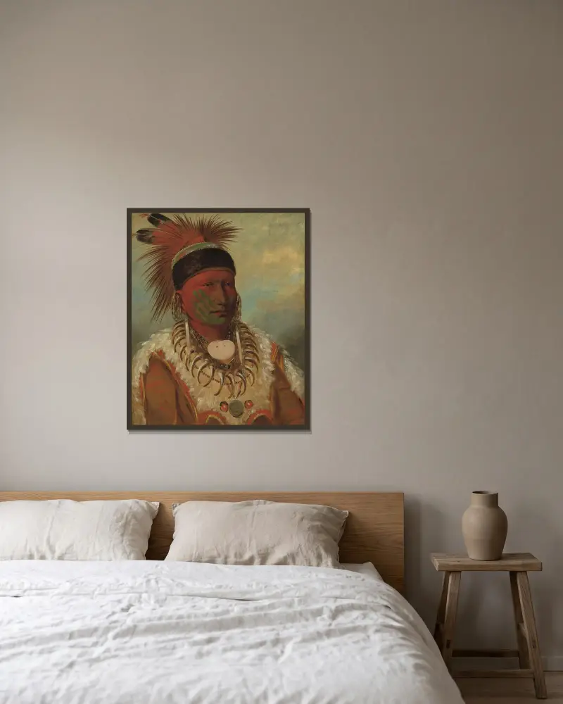 The White Cloud, Head Chief of the Iowas av George Catlin inramad på en vägg