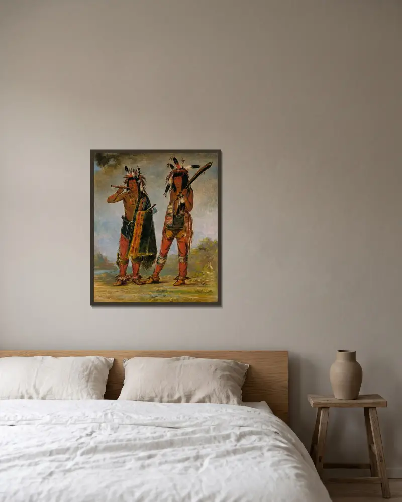 Två unga män av George Catlin inramad på en vägg