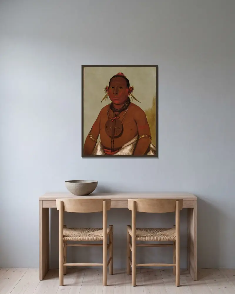 Wa-Sáw-Me-Saw, Donnernder, jüngster Sohn von Black Hawk von George Catlin gerahmt an einer Wand