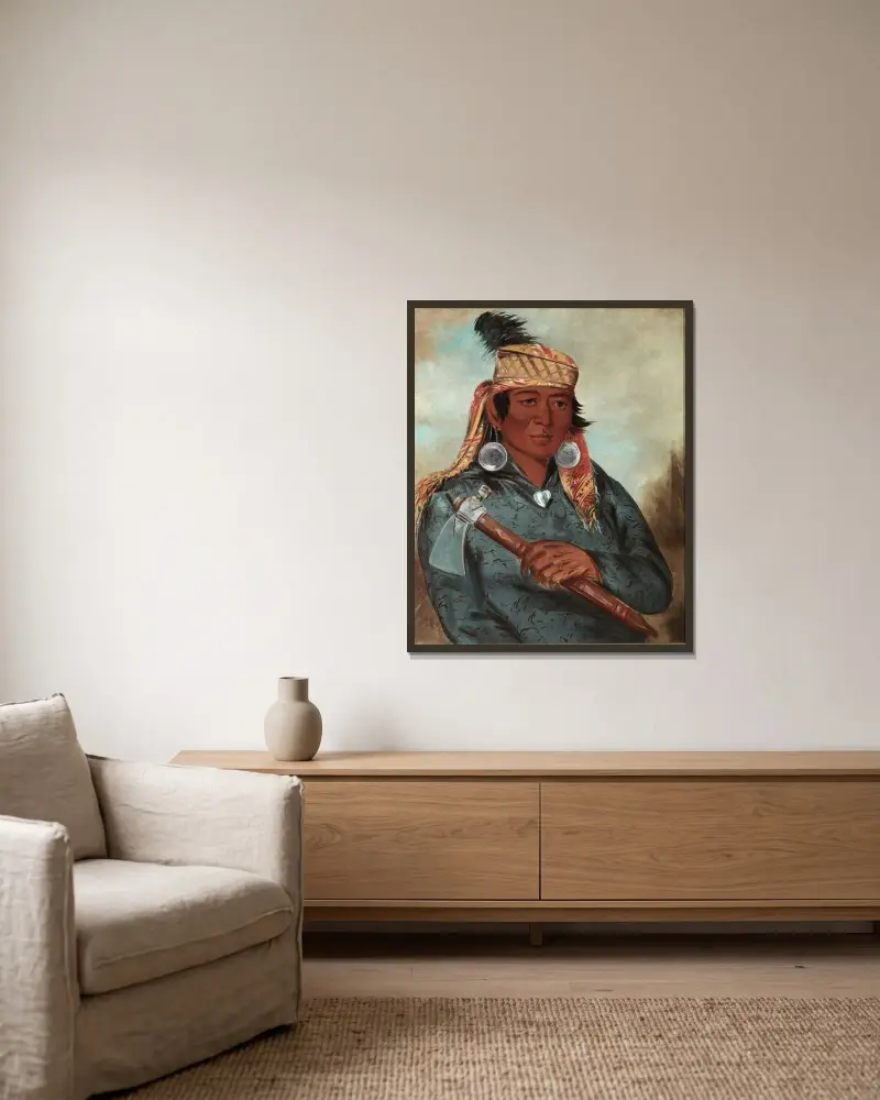 Wáh-Pe-Say, The White av George Catlin inramad på en vägg