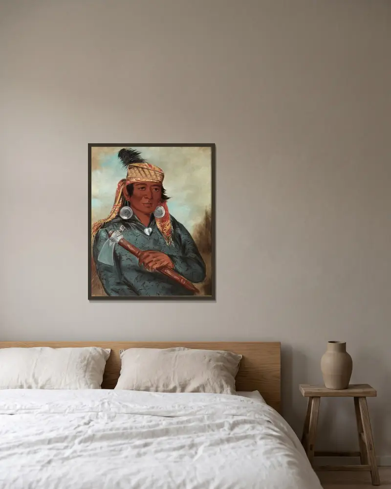 Wáh-Pe-Say, The White av George Catlin inramad på en vägg