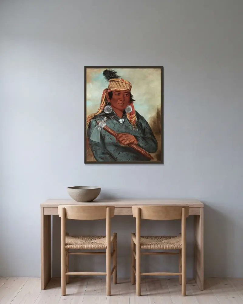 Wáh-Pe-Say, The White av George Catlin inramad på en vägg