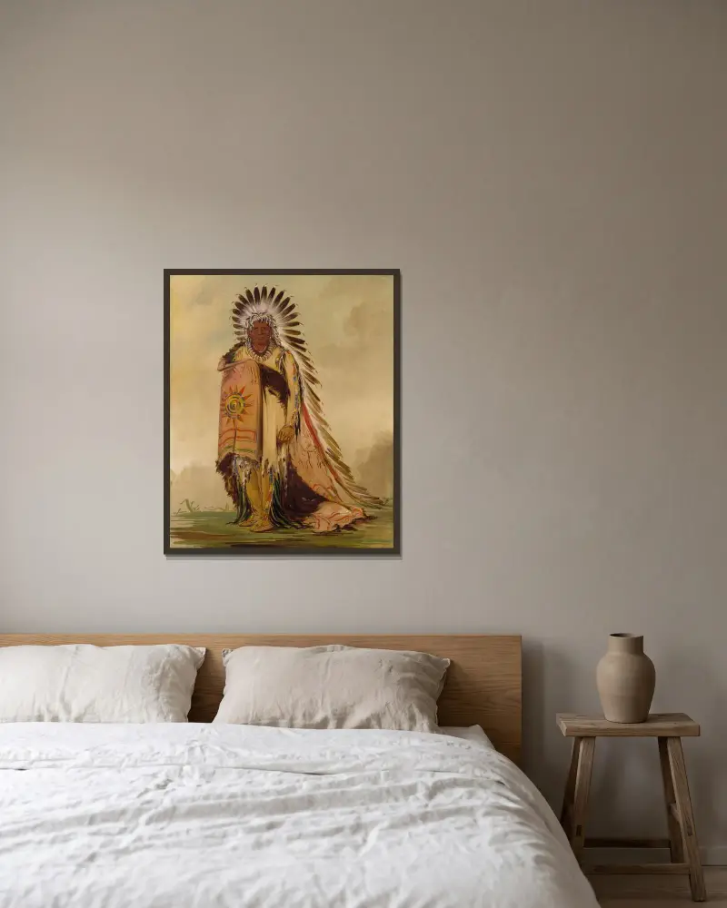 Wán-Ee-Ton, Chief of The Tribe av George Catlin inramad på en vägg