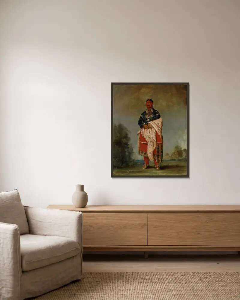 Wife of Kee-O-Kúk av George Catlin inramad på en vägg