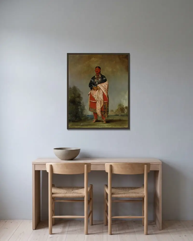 Wife of Kee-O-Kúk av George Catlin inramad på en vägg