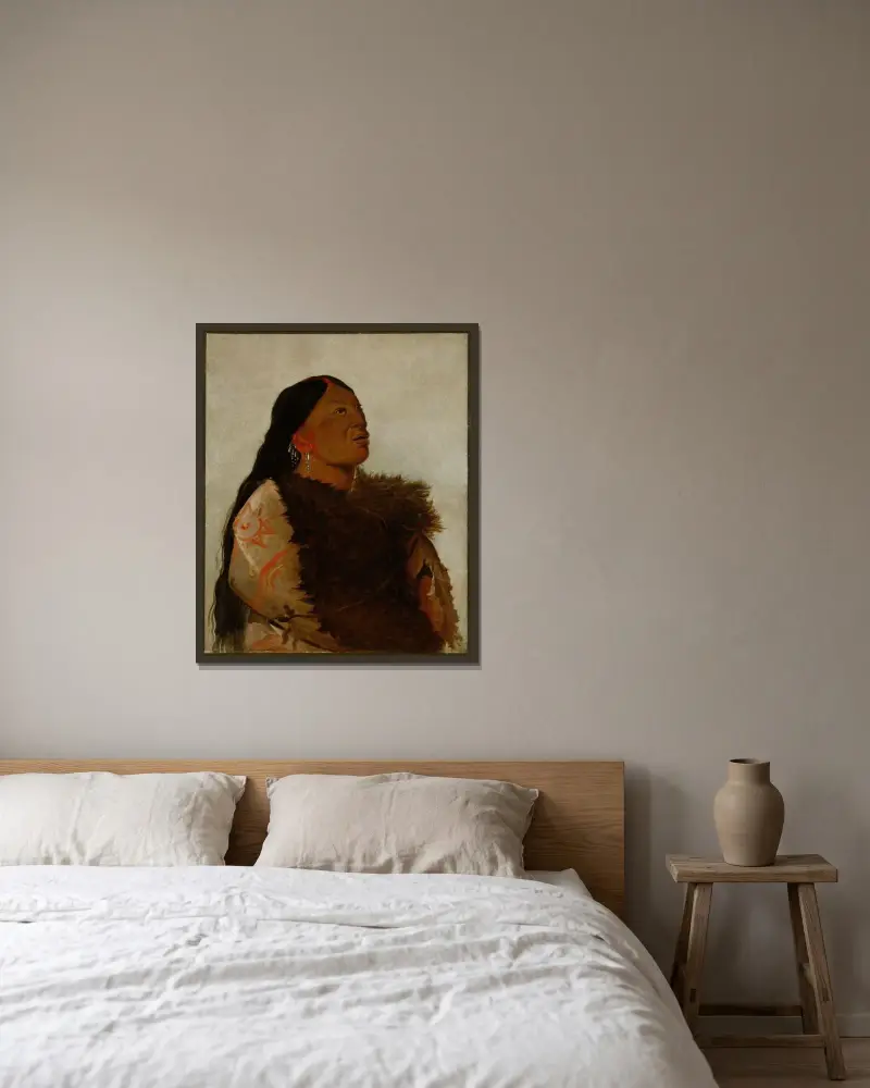 Hustru till de sex av George Catlin inramad på en vägg